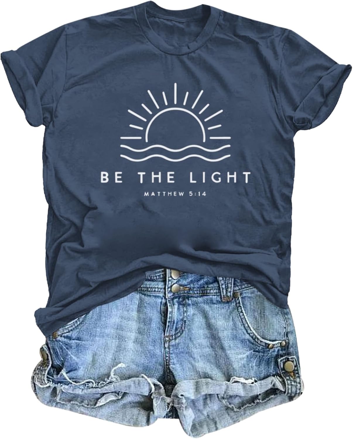 Sulayesh Christian Be The Light Shirts for Women Bible Verse Shirts Jesus Religious Faith Tshirts Inspirational Tees Tops