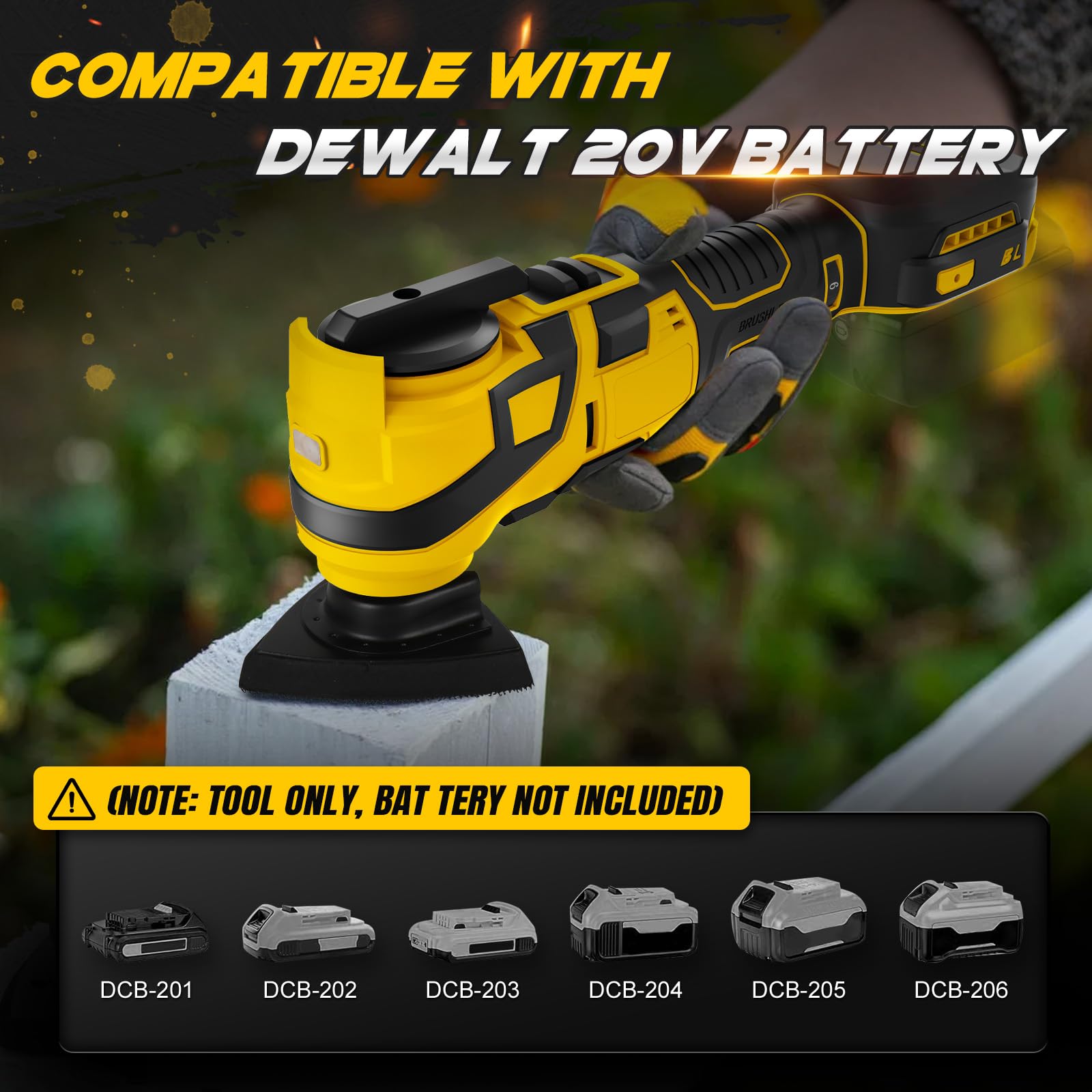 WingFly Multitool Oscillante Compatibile Dewalt 18V 20V 6 Velocità 10000-20000 OPM Senza Batteria