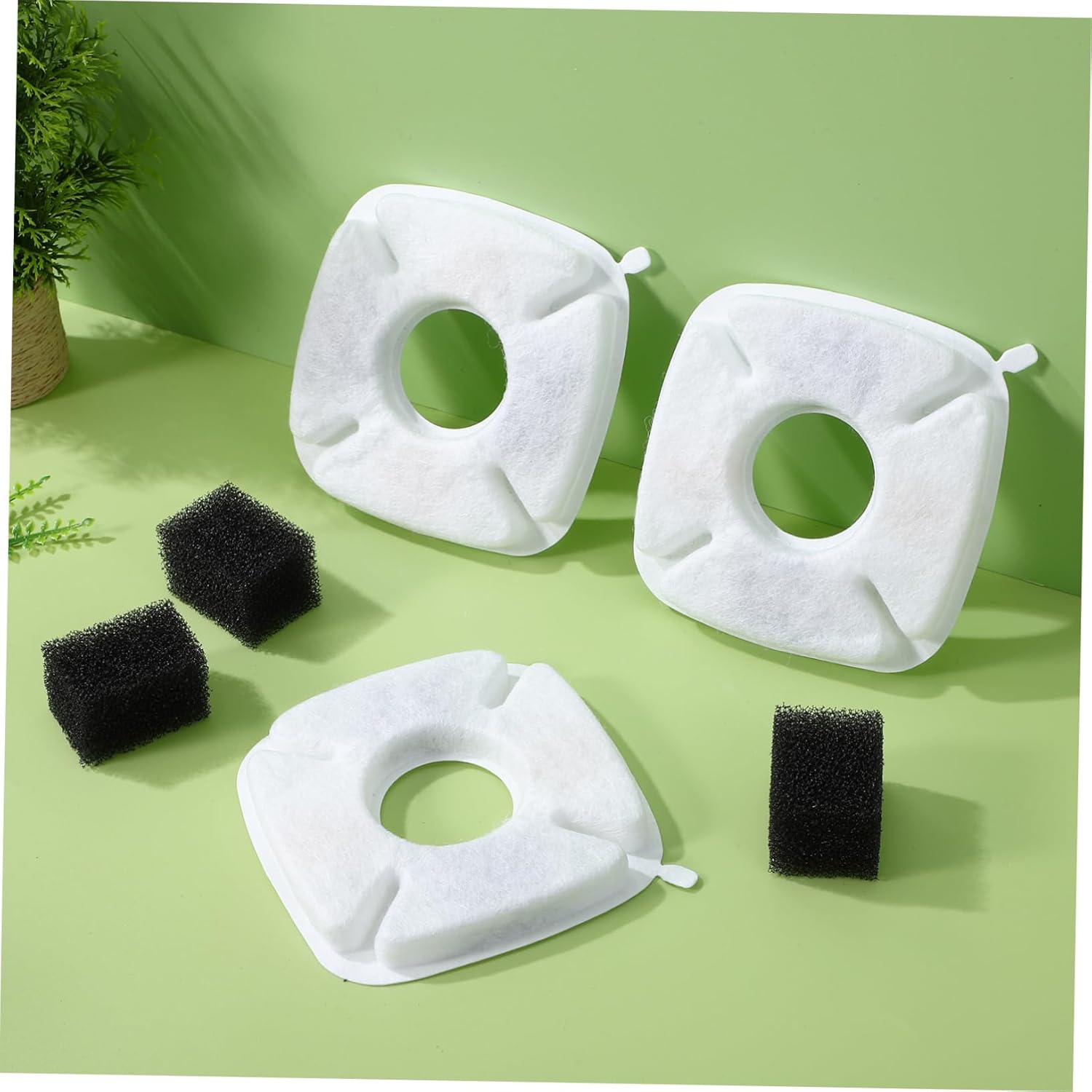 balacoo 60sets Pet Fountain Replacement Filters Efficient Water Dispenser Filters for Dogs Cats Compatible Various Pet Water Fountain Models Easy Installation Use