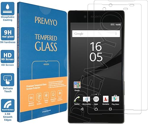 PREMYO Pezzi Pellicola Vetro Temperato Compatibile con Sony Xperia Protezione Schermo Durezza Bordi 2 5D Anti-Graffi Bolle Impronte