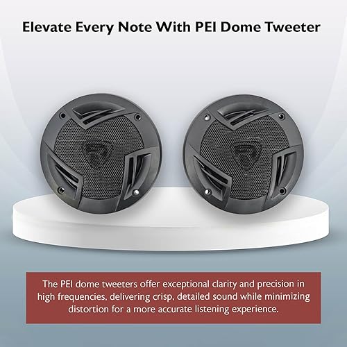 Miniatura 6 de Rockville RV4.3A - Altavoces de coche de 3 vías de 4 pulgadas, 500 W, 4 ohmios, woofer de polipropileno, envolvente de goma de butilo, con rejillas,