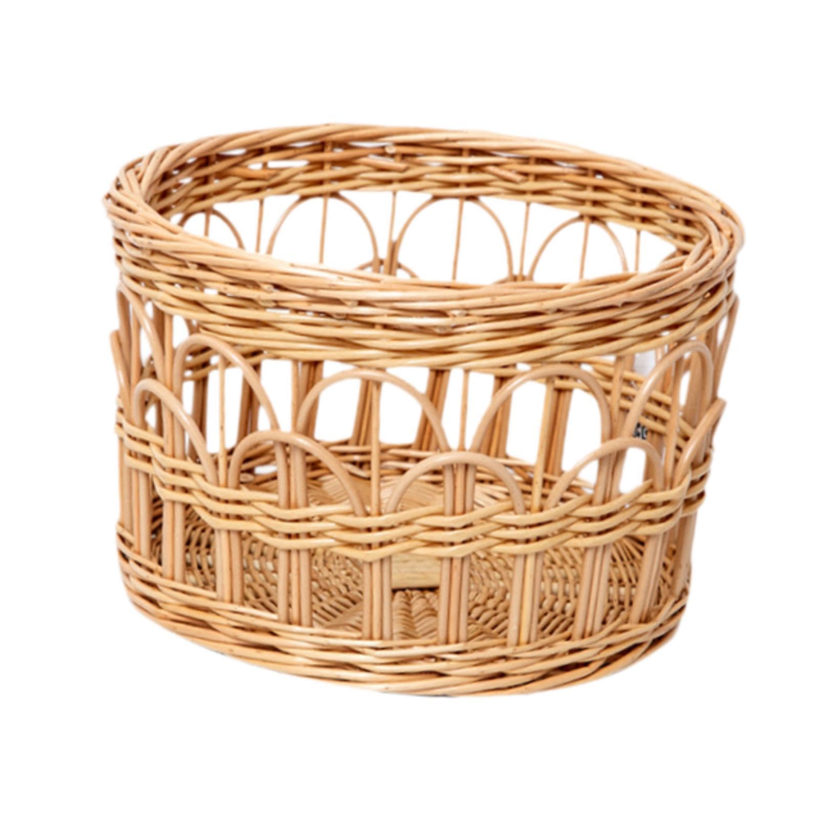 Cesta de Almacenamiento Tejida de Madera Organizador Cesta para Libros Maquillaje Contenedor Abierto Resistente Adecuada para Baño Hogar Oficina, Grande