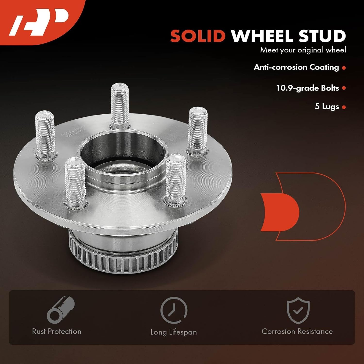 A-Premium 2 x Rear Wheel Bearing and Hub Assembly with ABS Ring & 5-Lug Compatible with Chrysler Neon 2000-2002, PT Cruiser 2001-2010, Dodge Neon 2000-2005, SX 2.0 2003-2005