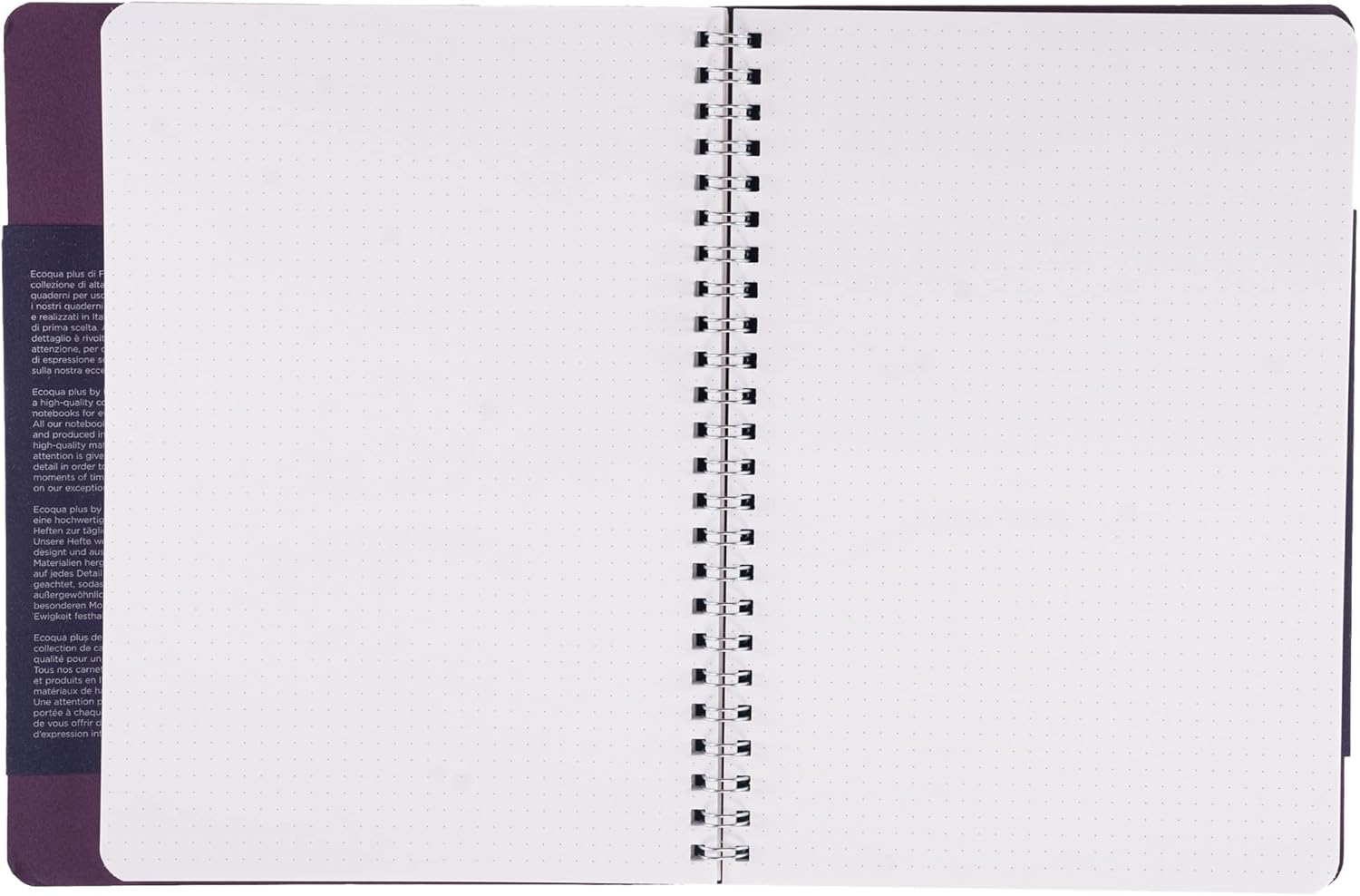 Fabriano Ecoqua Plus Hidden Spiral-Bound Notebook, 5.8" x 8.3", A5, Dotted, Wine