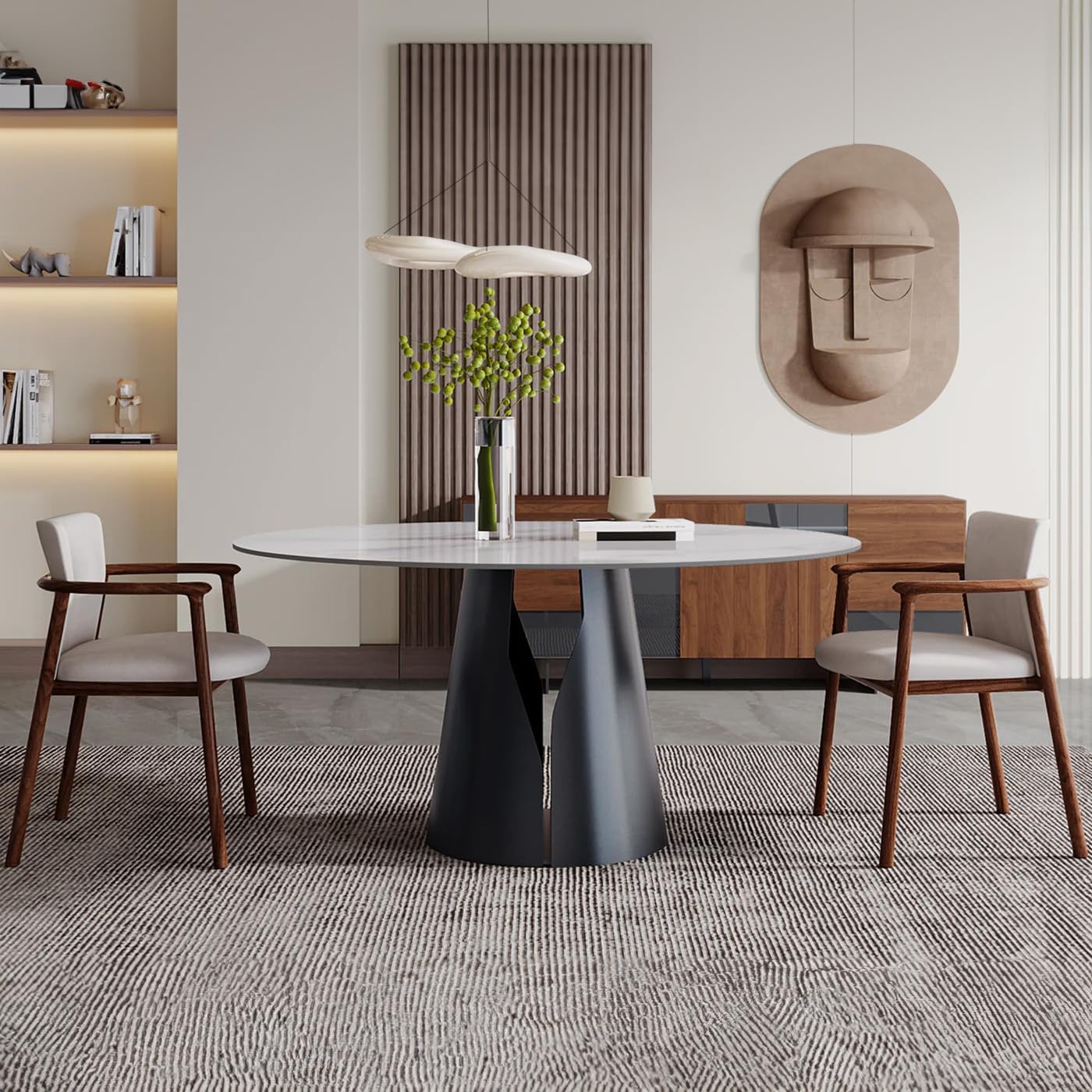 Round Dining Table for 46, 51" Sintered Stone Kitchen