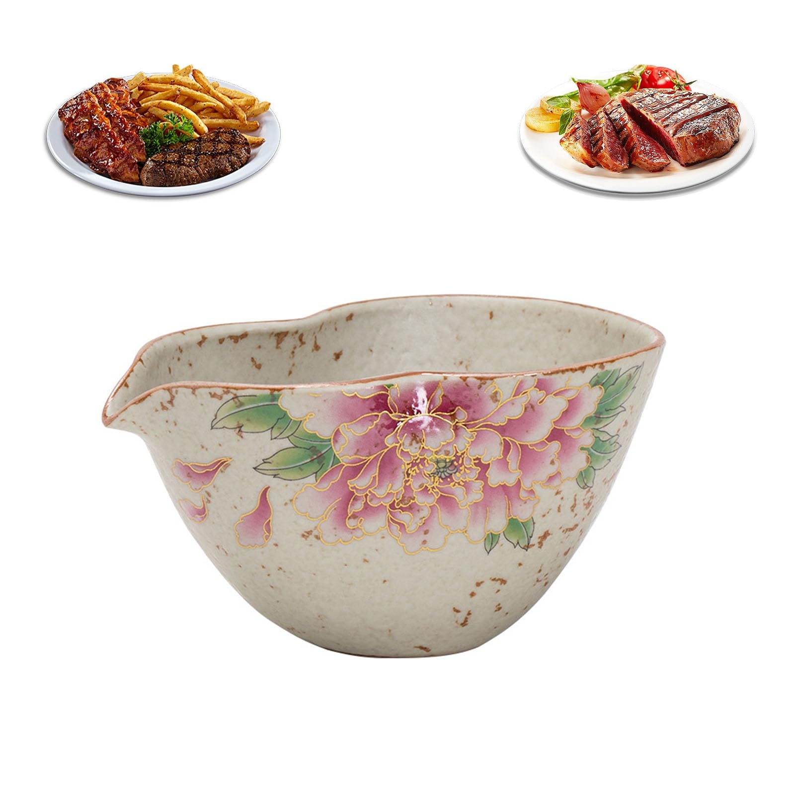 Saucière céramique anti-goutte pour servir crème et vinaigrette proprement
