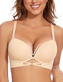 Push Up Padded Bras for Women Add 2 Cups Plunge T Shirt Everyday Bra Seamless Underwire Support
