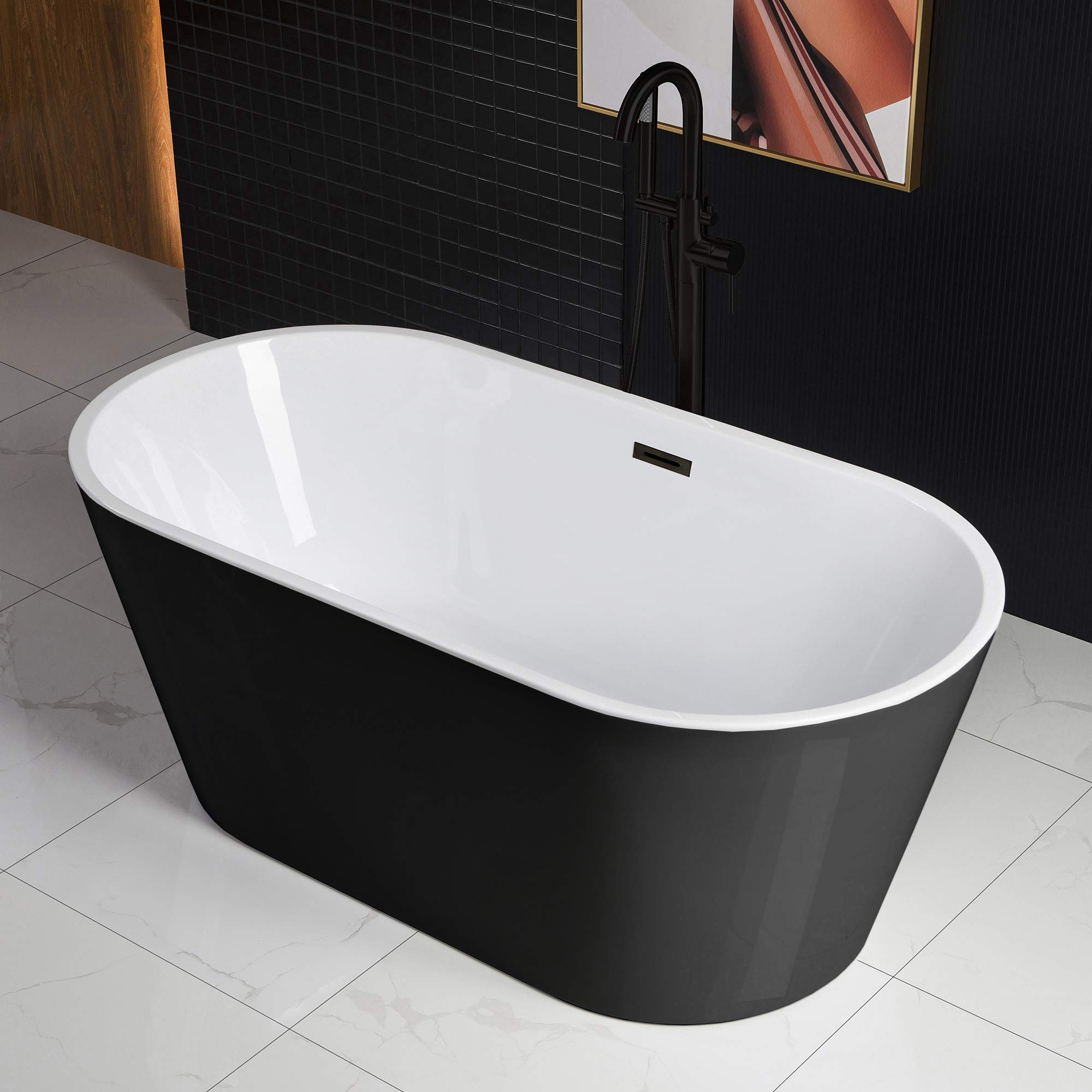 Amazon.com: WOODBRIDGE B1814 MB-Drain u0026O Bathtub, 59, Black/Matte Black :  Everything Else