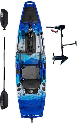 BKC - Kayak de pesca con pedal profesional Brooklyn 10.5 Pro - Ligero de 10.5 pies para sentarse en la parte superior con accionamiento de hélice