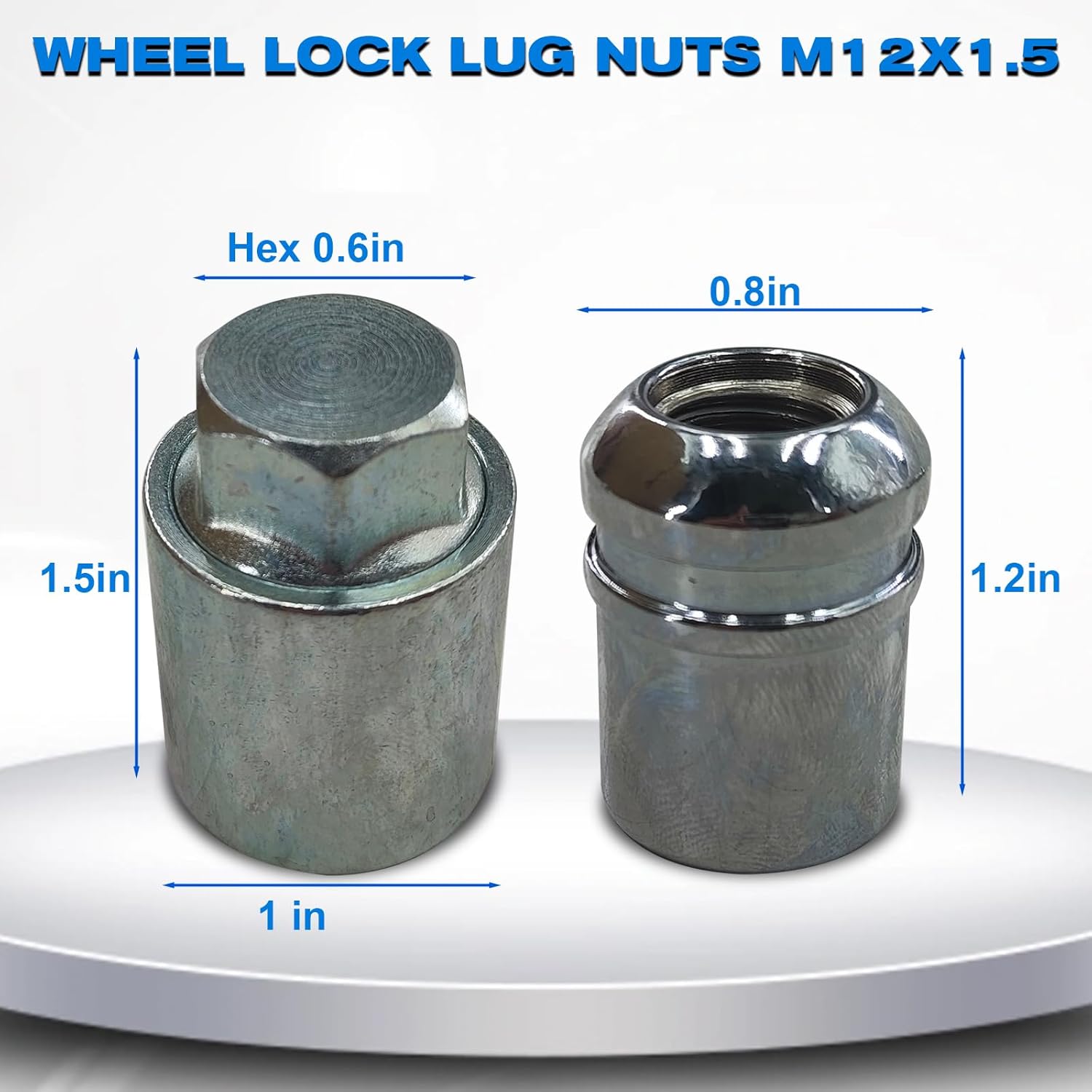 Wheel Lock Lug Nut Set – Anti-Theft, M12x1.5, Chrome Alloy Fits Honda Accord‌ 2008-2025, CR-V 2008-2022, Civic 2006-2025, HR-V 2016-2022 & More – Replaces 08W42-SNA-101