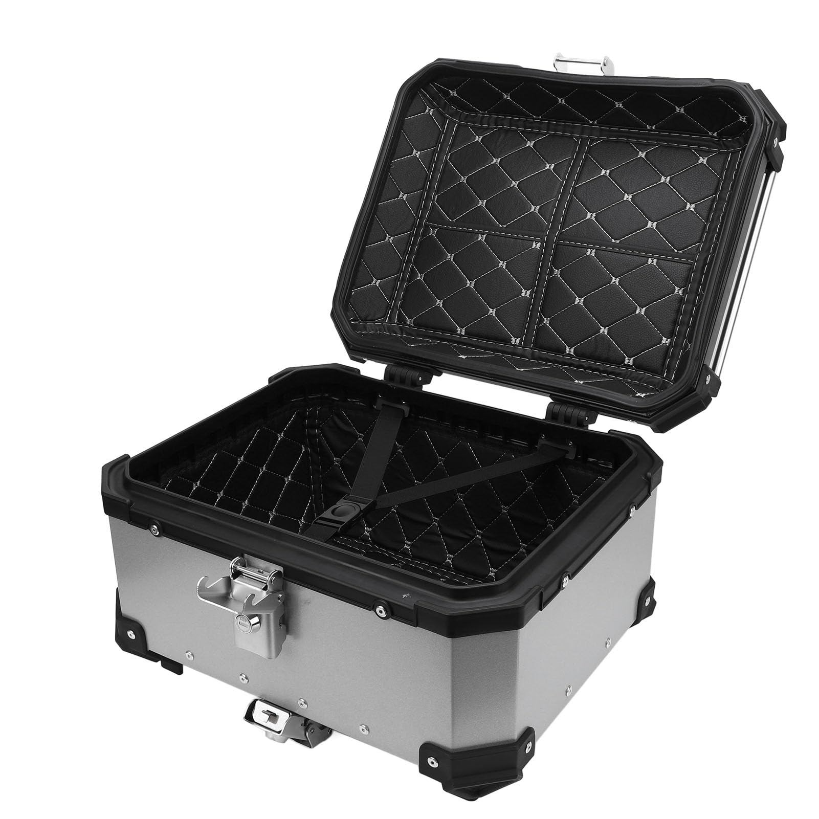 Bewinner 32L Topcase Motorrad mit Sicherheitsschloss, Schnellverschluss Motorradkoffer, Wasserabweisendes Motorrad Topcase aus Aluminiumlegierung, Universell Passende Motorrad Hecktasche