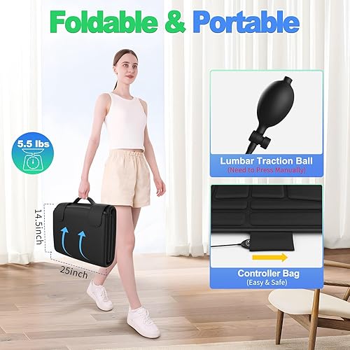 Miniatura 5 de Alfombrilla de masaje de cuerpo completo con calor, masajeador de espalda para sillón reclinable con soporte lumbar, calefacción y vibración,