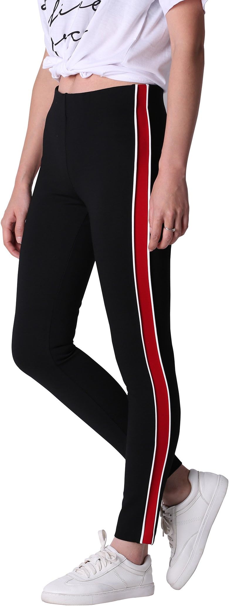 Sunview SVG Women's Color Block Stripe Contrast Pants for Golf Slim Fit Casual Leggings(M,Black)