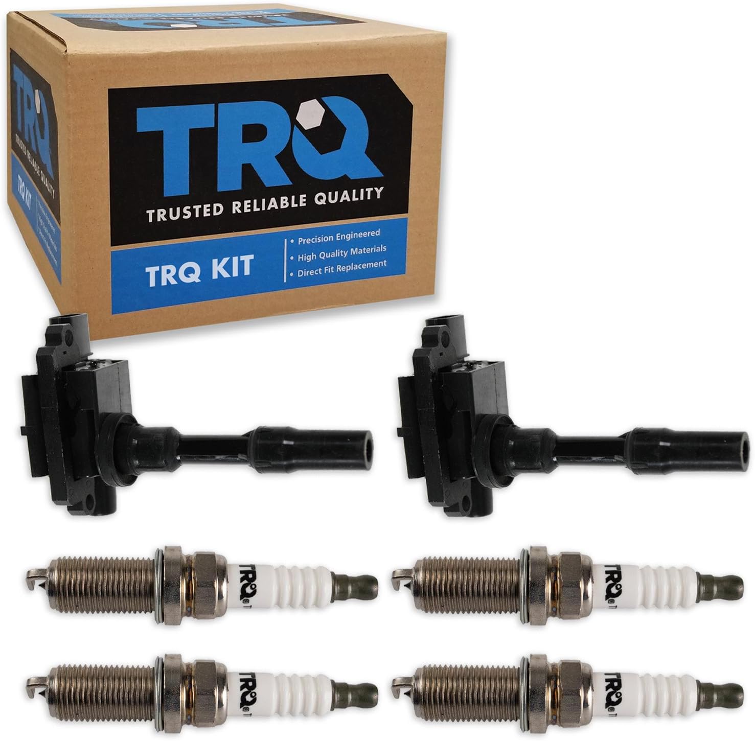 TRQ Ignition Coil and Spark Plug Kit 6 Piece Iridium Spark Plugs Compatible with 2000 Chevrolet Tracker