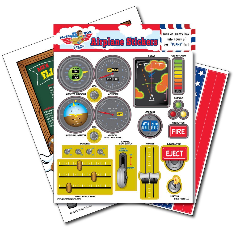 Cardboard Box Airplane Stickers