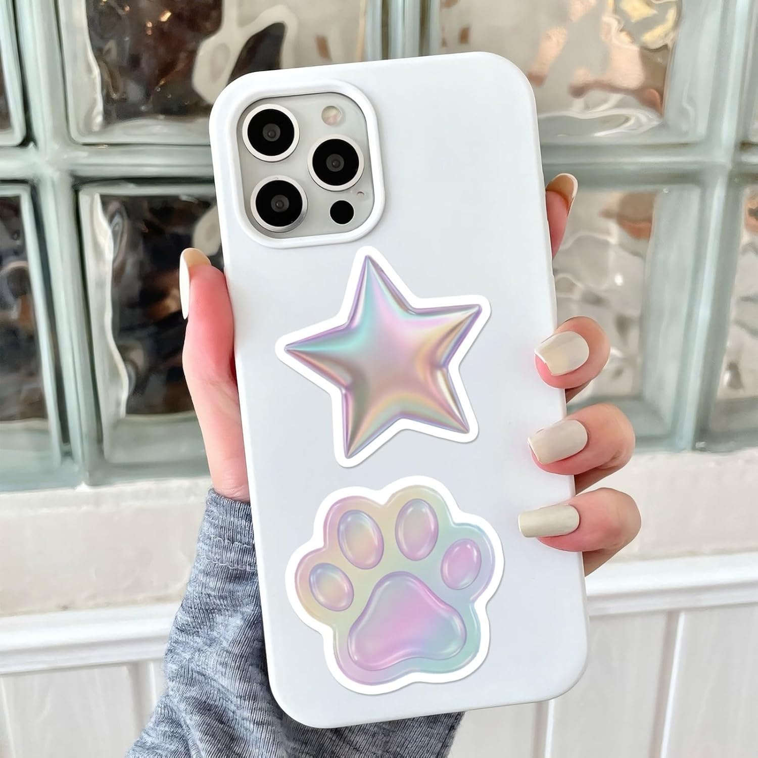 Bluradio 100PCS Iridescent Cute Stickers for Water Bottles & Laptops image 5