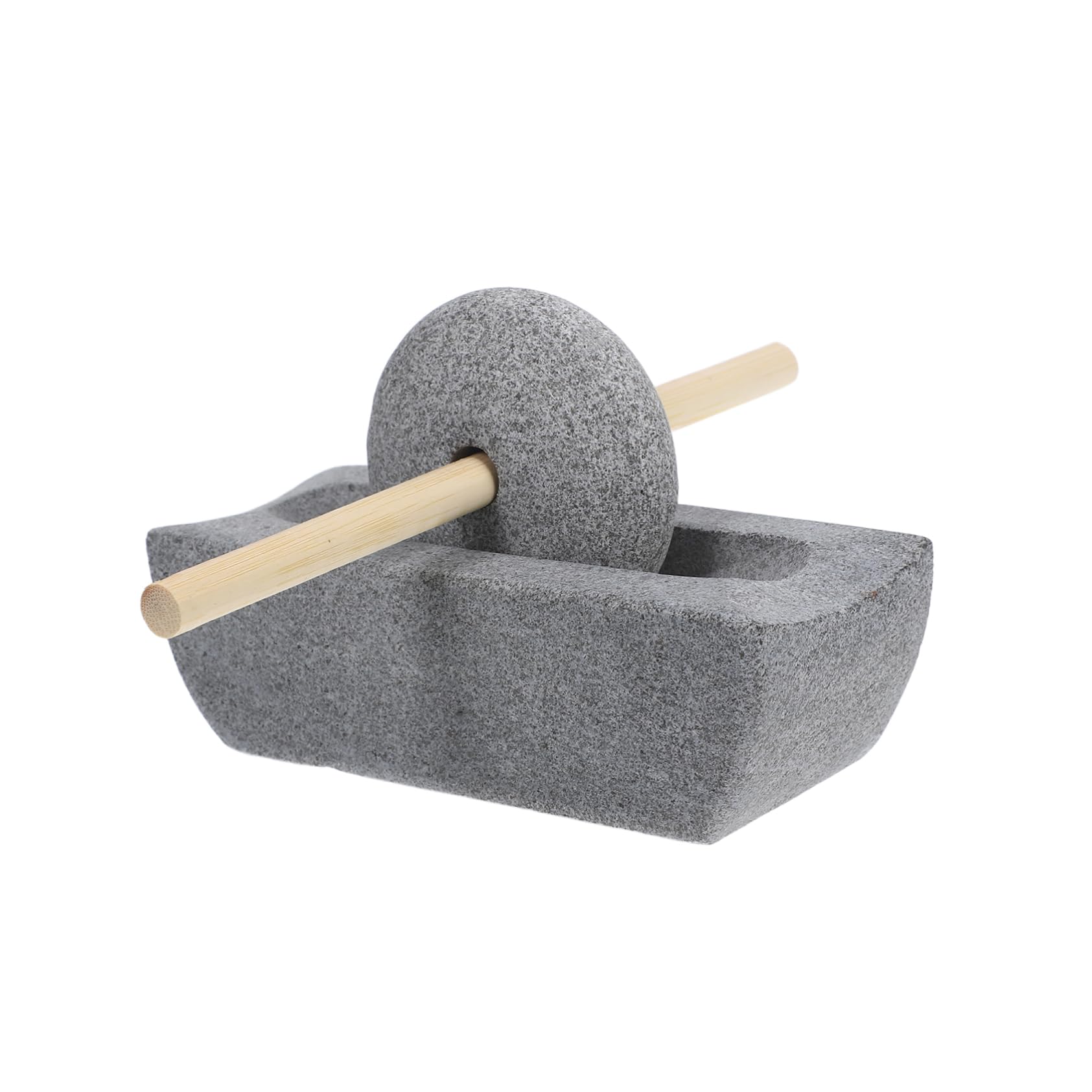 BESTOYARD Molinillo de Especias Manual de Piedra y Madera, Compacto y Práctico para Uso en Cocina y Hogar, Adecuado para Moler Condimentos y Té Tradicional
