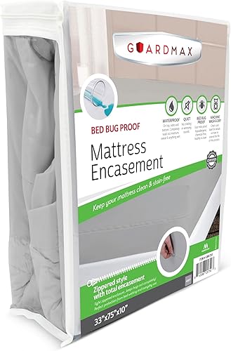Miniatura 33 de Guardmax Funda de colchón de punto con cremallera, tamaño Queen, impermeable y a prueba de chinches, ropa de cama cómoda, suave y silenciosa con 2 -