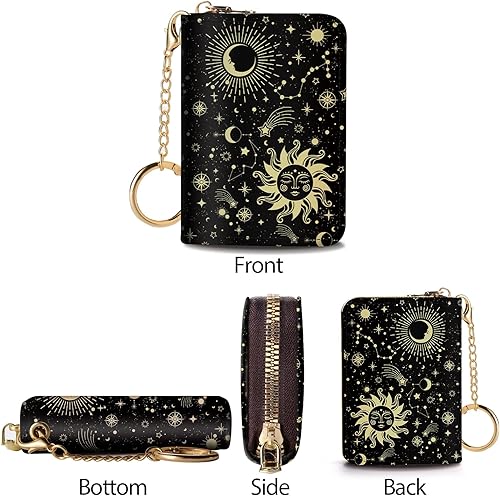 Miniatura 7 de Tarjetero Cartera RFID para Tarjetas de Crédito, Cartera Pequeña para Tarjetas para Mujeres con Llavero con Cremallera, Carteras para Tarjetas de