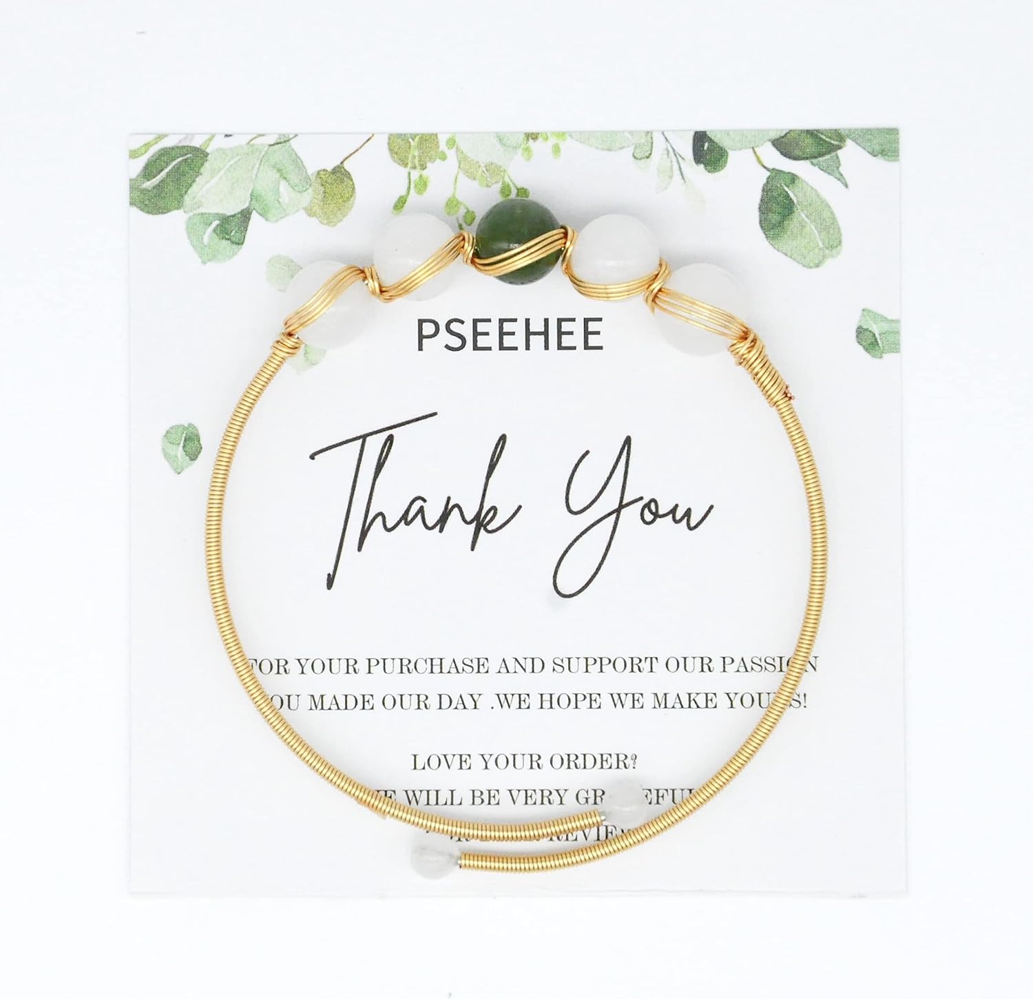 Handmade Genuine Jade Bracelet 14k Gold Filled Wire Wrapped, Feng-shui Stone Chakra Healing Gemstone Crystal Beads Adjustable Bangle Cuff Jewelry Gift for Women - Image 4