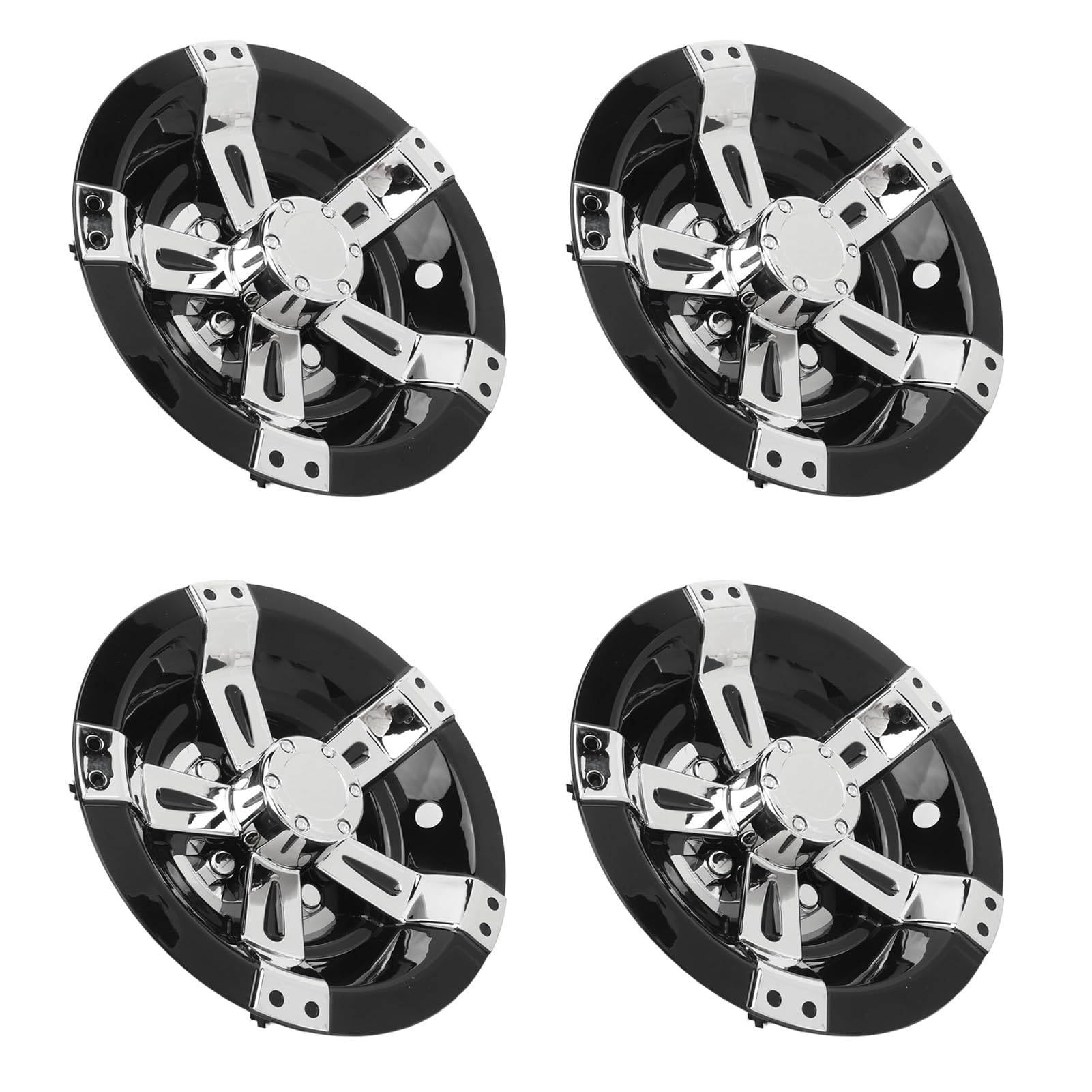 Greensen Lot de 4 Cache-moyeux de Roue de Chariot pour Pneus de 10 Pouces, Ajustement Universel pour Voiture EZGO avec Installation par Pression, Noir