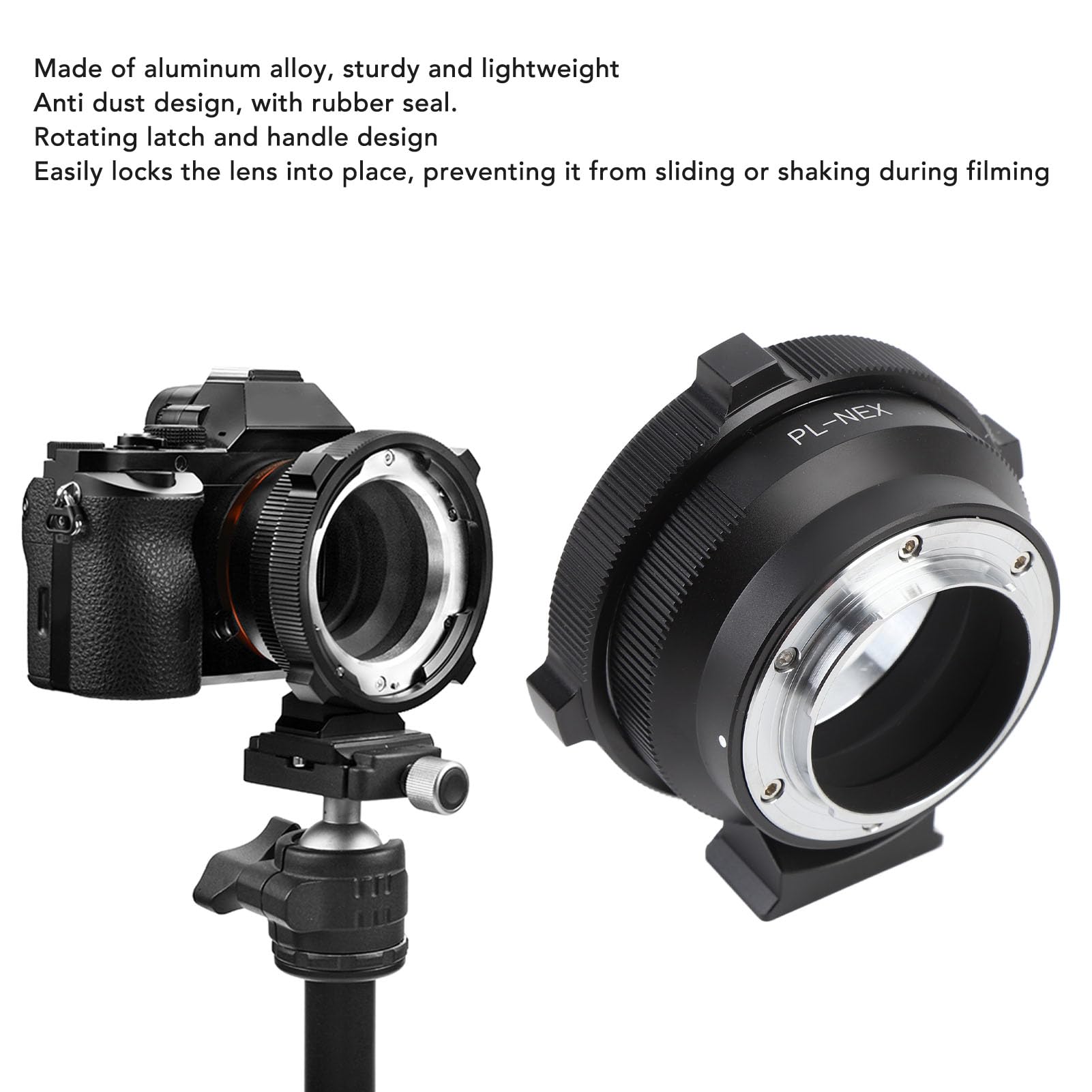 Akozon PL do E Adapter Montażowy dla Kamer NEX A7 A9 A7S A7R A6500 A6300, Konwerter Obiektywu dla E MOONT DSLR Bezlustkowy Obiektyw PL