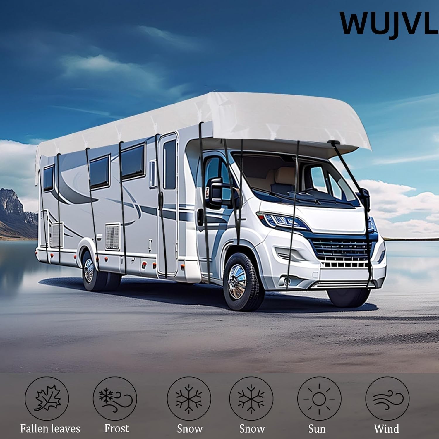 Heavy Duty RV Roof Cover,Camper Roof Cover, Waterproof UV Resistant, Fits 27-30ft RVs, Travel Trailers, Class C/B/A Motorhomes, Popup & Truck Campers (Gray, 9.5m*3m)