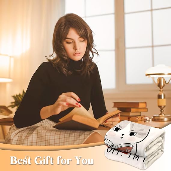 AceThrills Book Lovers Gifts, Bookish Gifts, Book Lover Gifts for Women Cozy Throw Blanket for Readers, Ideal Birthday, Graduation, Christmas, Farewell, or Retirement Gifts for bookaholics