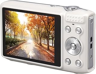 Câmeras digitais para fotografia, câmera digital compacta 4K para crianças com tela IPS HD de 2,88 polegadas, câmera portátil de apontar e fotografar presentes para crianças, estudantes, adolescentes (branco)
