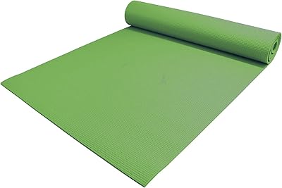 YogaAccessories 1/4" Thick High-Density Deluxe Non-Slip Exercise Pilates & Yoga Mat, Jasmine Green