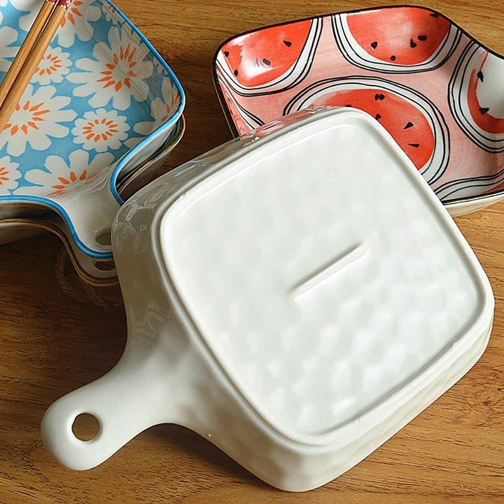 Stoneware Large Square Baking Dish for Home Kitchens Contrasting Colour Design Small Rectangular Bakeware (Color : C8) (C4)