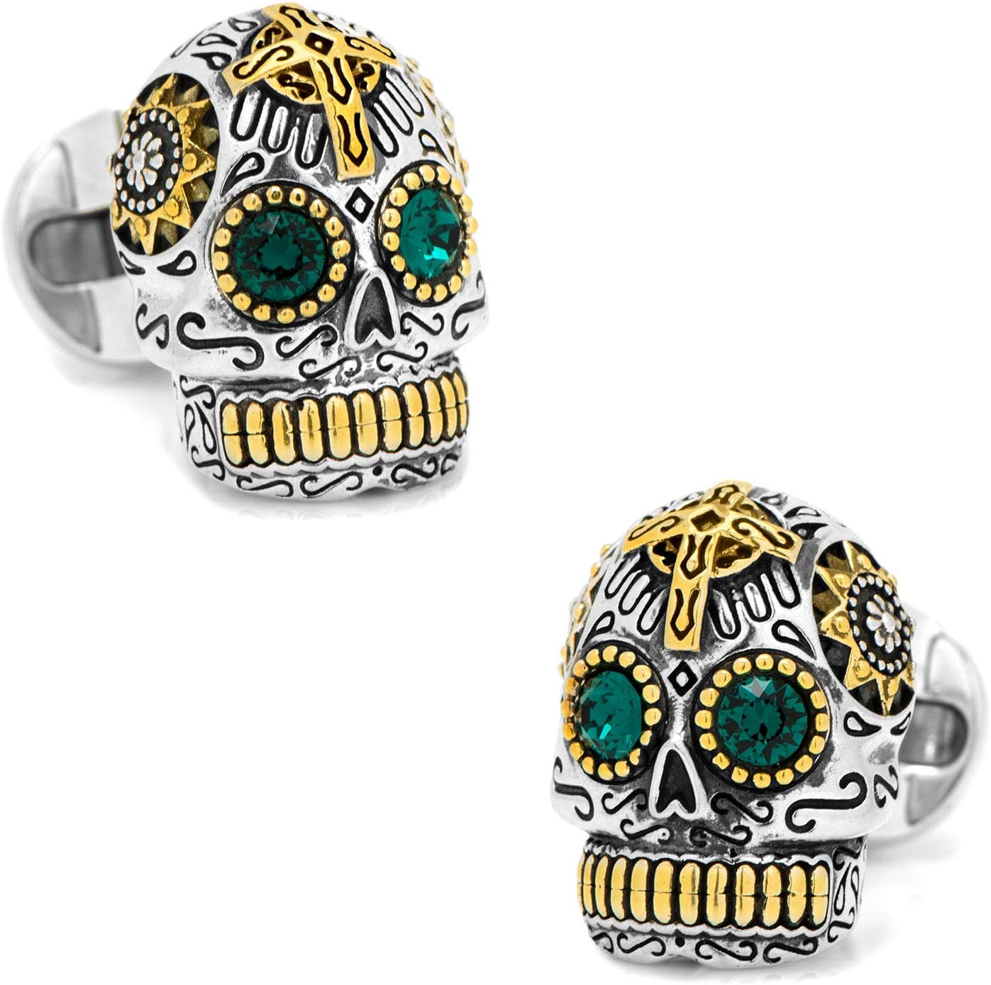 Ox & Bull Trading CompanySterling Silver and Gold Day of the Dead Skull Cufflinks