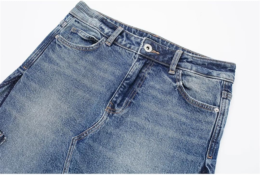 Women Denim Two Piece Sets With Pockets Patchwork Single Breasted Long Sleeve Jackets Wide Leg Jeans Sets