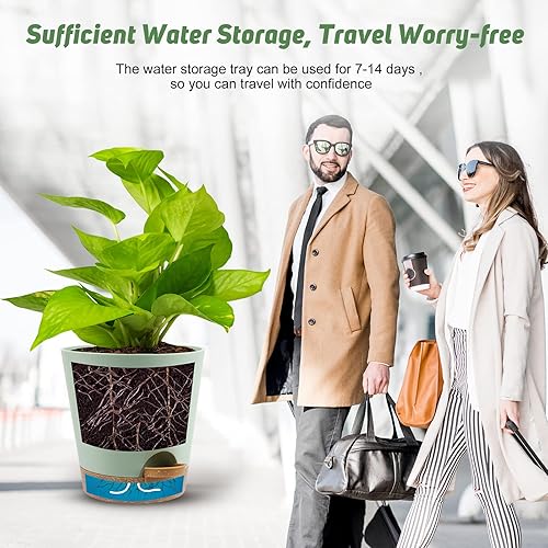 Miniatura 7 de YNNICO Macetas de riego automático para interiores