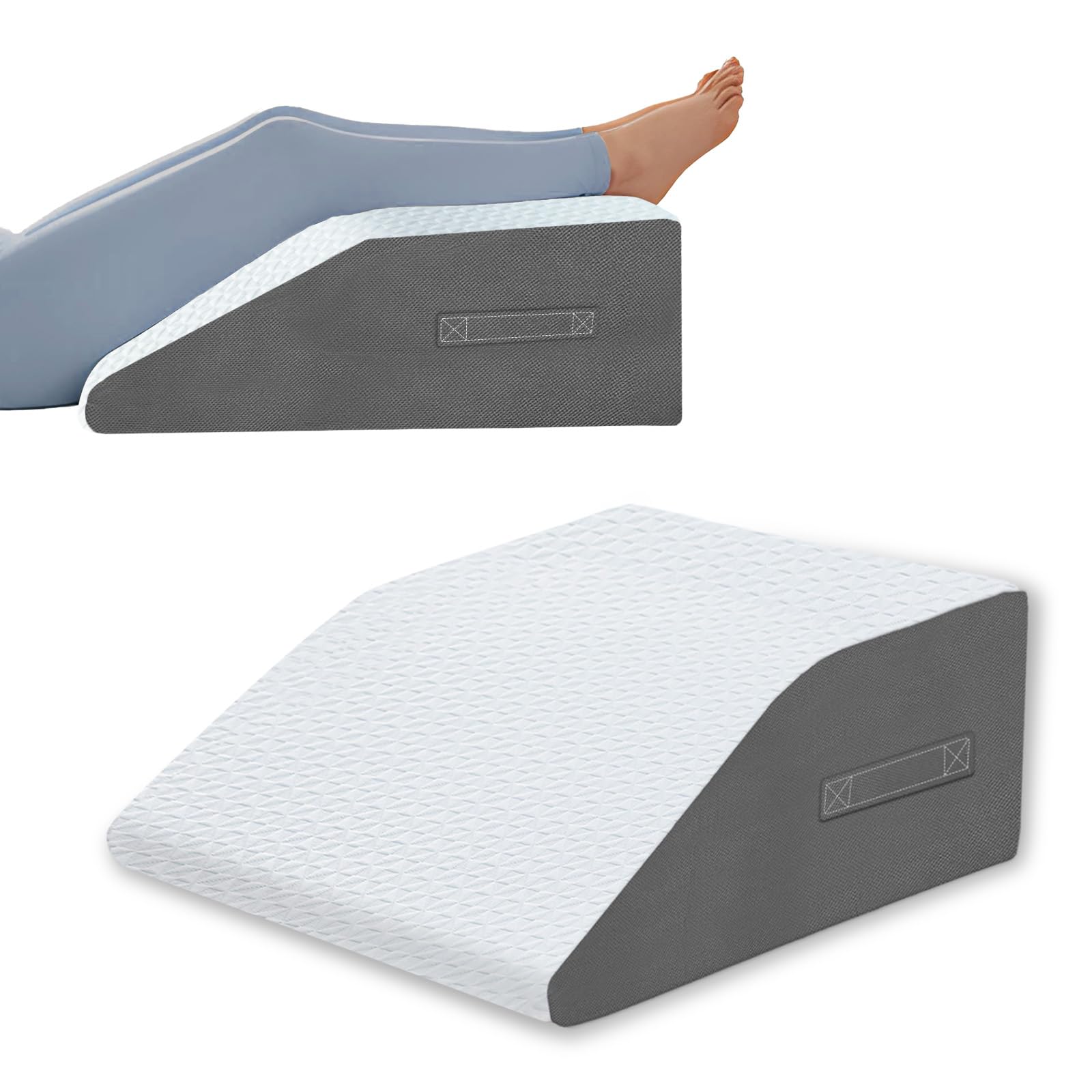 COLDHUNTER 8" Leg Elevation Pillows Memory Foam Leg Support Bed Wedge Pillow Leg Elevated for Sleeping, Leg Pillows Good for Back& Knee& Hip& Ankles