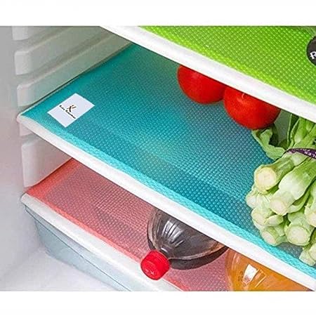 Kuber Industries Plastic 6 Piece Refrigerator Drawer Mat Set - Multicolour
