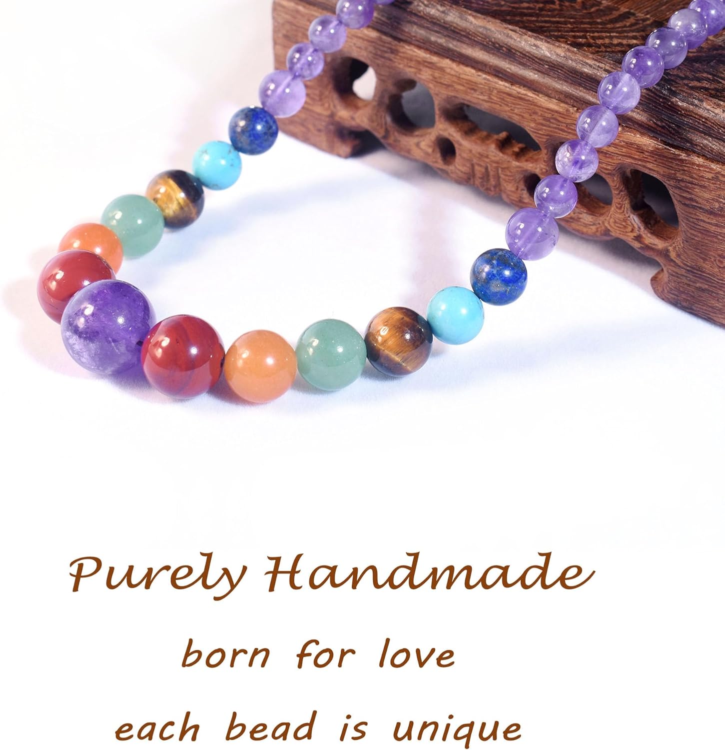 7 Chakra Necklace for Women Strong Healing Crystal Genuine Stone Beaded Gemstone Necklace 20 inches Jewelry Gifts for Women Mom - Image 9