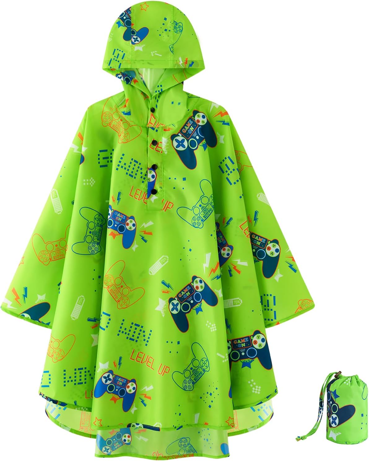 Kids Rain Poncho Waterproof Boys Girls Portable Raincoat Rain Jacket Lightweight Rainwear