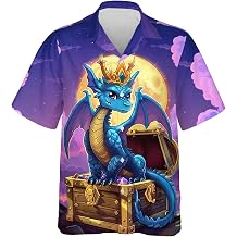 Dragon Hawaiian Shirts for Men - Draconic Button Down Mens Hawaiian Shirts Short Sleeve S 06