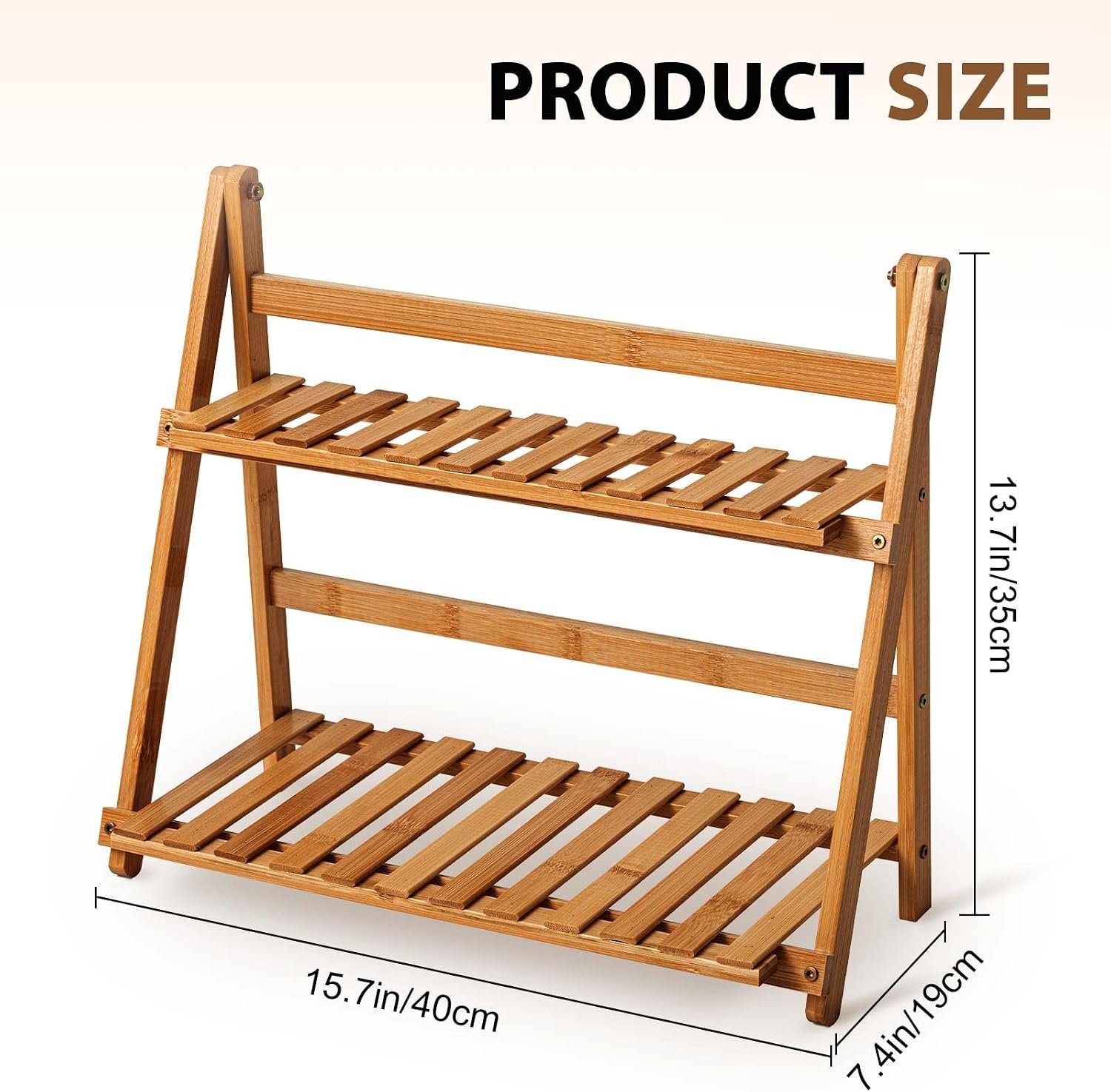 Yalikop 2 Tier Bamboo Coffee Station Organizer, 15.7'' Countertop, Brown