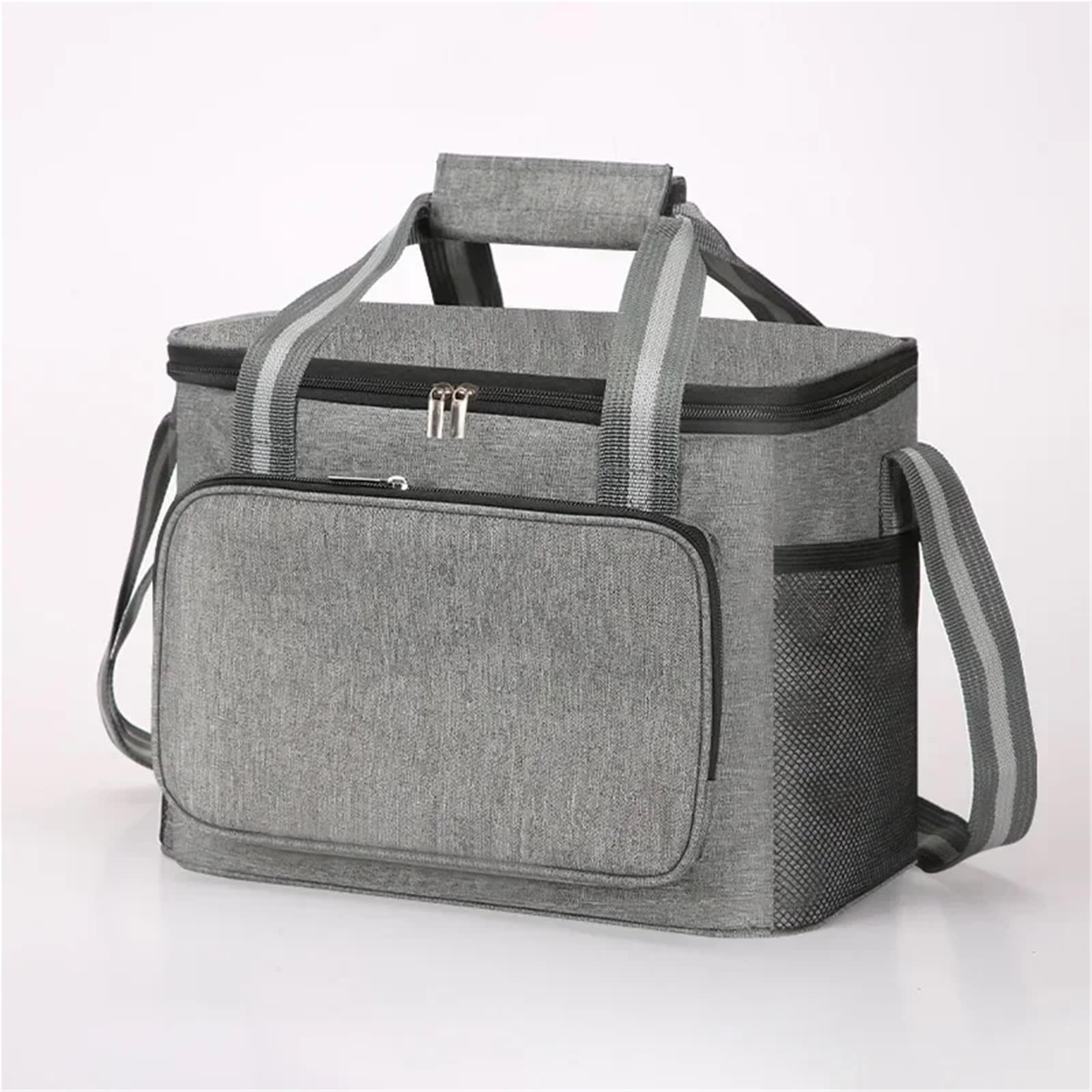 Bolsa Termica Porta Alimentos Bolsa de aislamiento térmico, tela Oxford gruesa for exteriores, bolsa almuerzo portátil térmica y fría gran capacidad(Black)