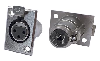 CERRXIAN XLR 3 Pin Female Jack Socket Keystone Wall Plate Panel Mount Audio Microphone Connector Adapter Converter 2-Pack