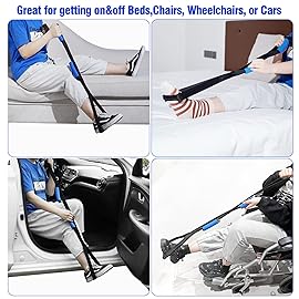 42 Inch Leg Lifter,Leg Lifter After Hip Replacement with Large Foot Loop,Mobility Aid for Disables and Elderly,Leg Lifter Strap for Knee Replacement Recovery Aids(Black)