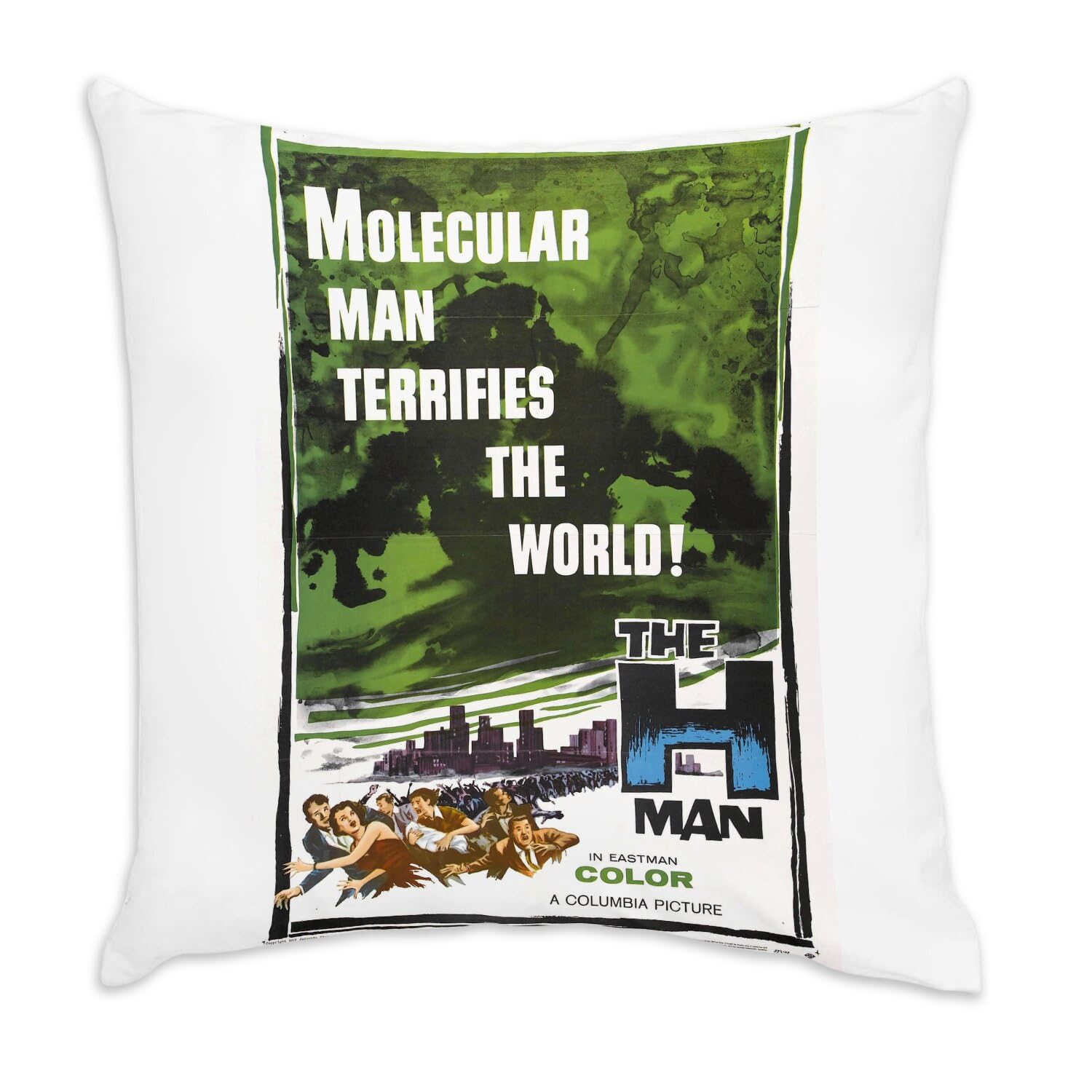 Coussin velours blanc vintage The H Man 40x40 cm pour raviver un canapé terne