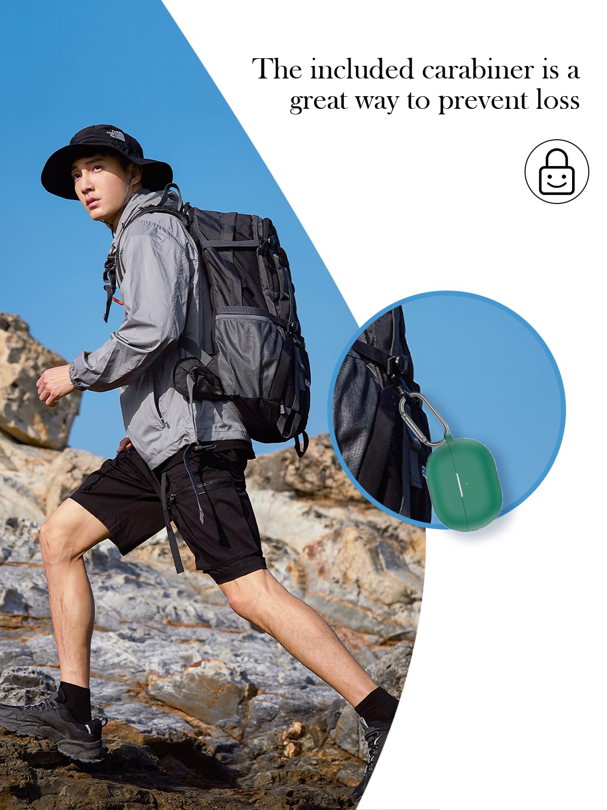 Funda para Huawei FreeBuds Pro 4, suave protección, funda de silicona BOVUGAC con llavero, kit de limpieza y cordón, color verde