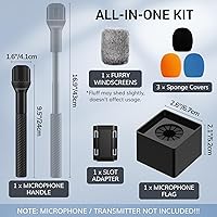 Vista 4 de TONOR Mango de micrófono inalámbrico compatible con DJI, RODE, Hollyland, soporte de micrófono de longitud ajustable para todos los micrófonos