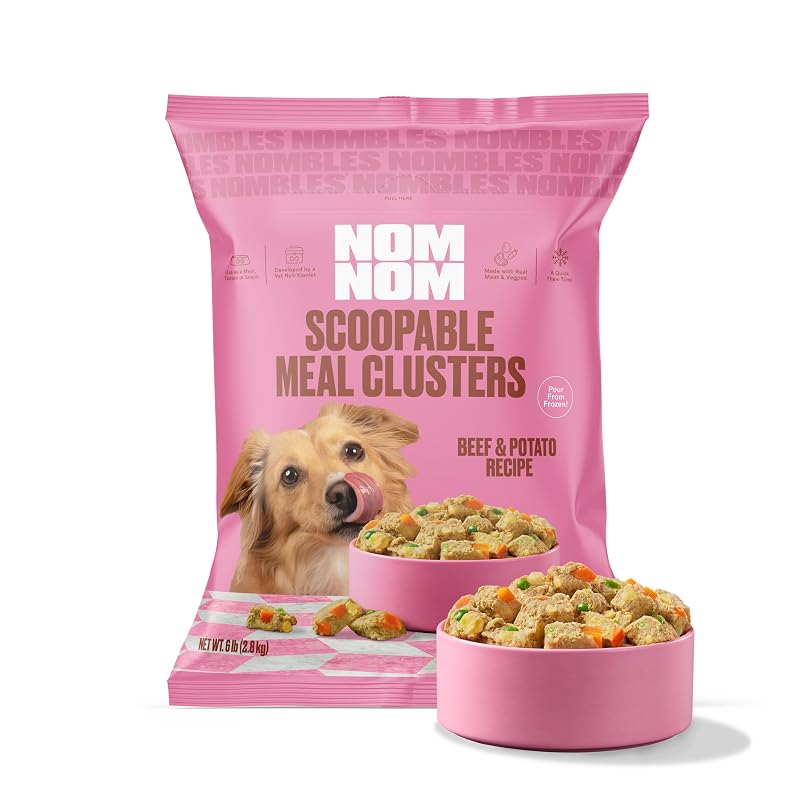 Ração congelada para cães NOMNOMNOW com carne bovina e batata, Scoopable Meal Clusters, 2,72 kg