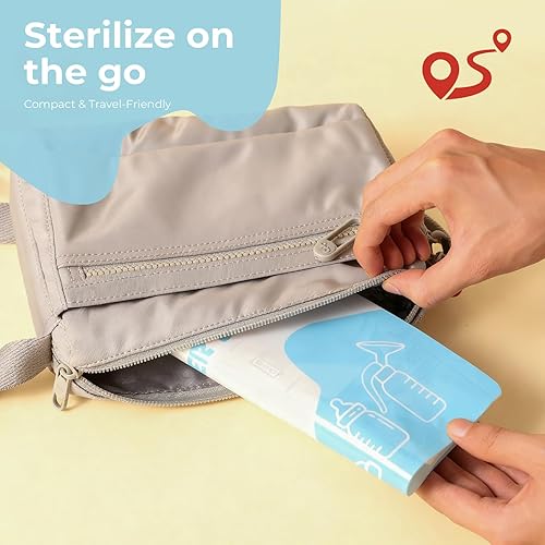 Miniatura 6 de Paquete de 15 bolsas esterilizadoras de vapor para microondas, tamaño grande para chupetes de biberones, mordedores, piezas de extractor de leche