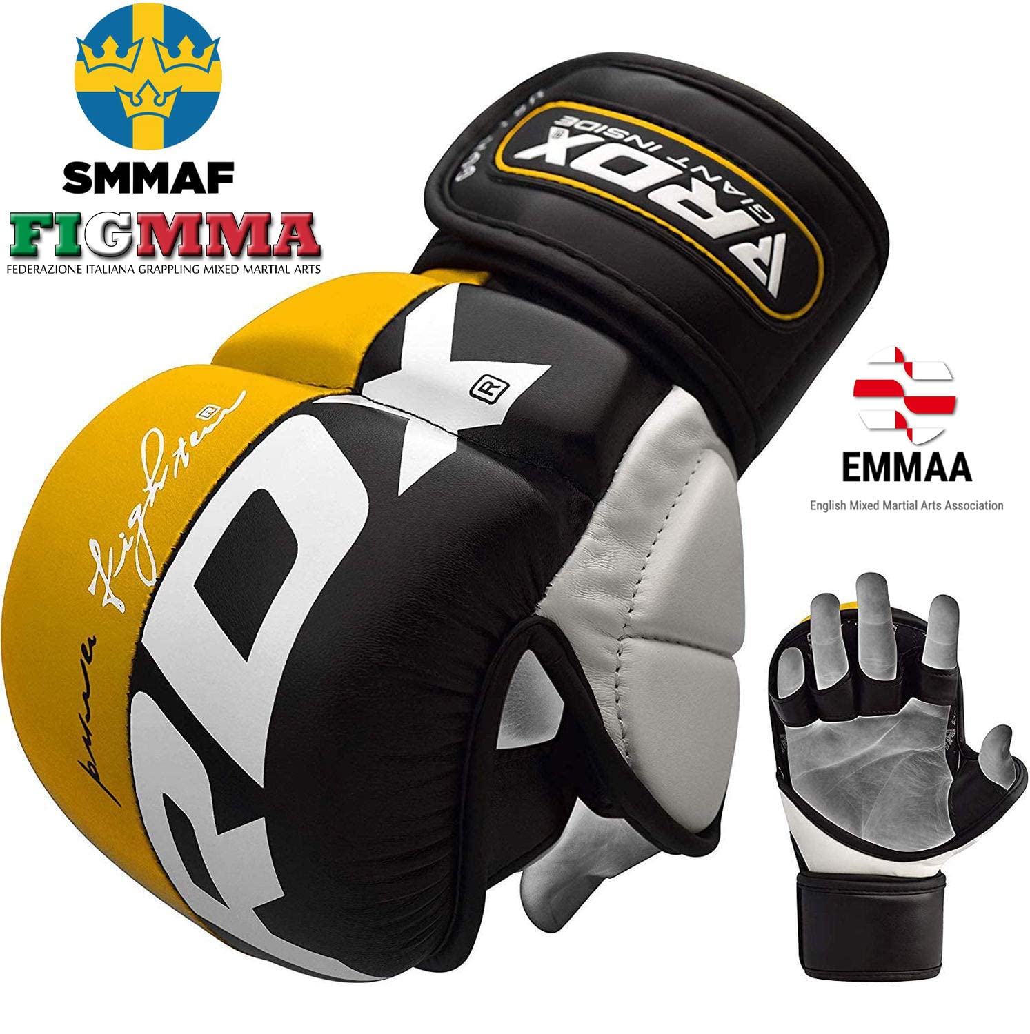 RDX Maya Cuero Guantes Boxeo Saco Sparring Entrenamiento Mitones Muay Thai Kick Boxing