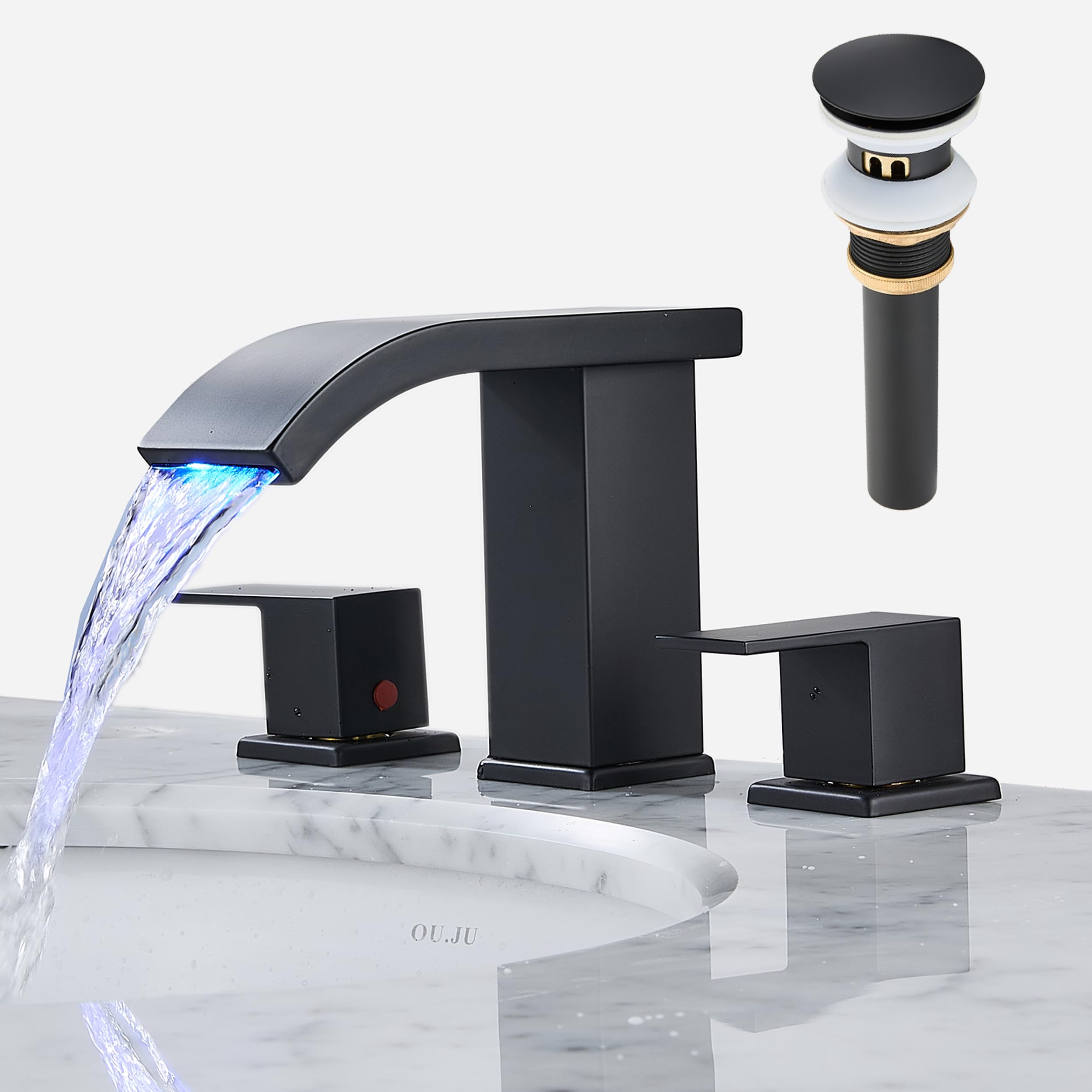 【新作】 Fontaine Birdie Bathroom faucets 3 Hole Widespread Modern Bathroom Sink